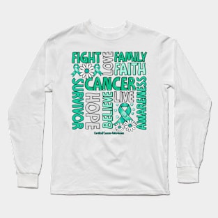 Cervical Cancer Awareness - Fight love survivor ribbon Long Sleeve T-Shirt